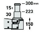Домкрат подкатной, пневмогидравлический г/п 30 т/15 т, 150-300 мм