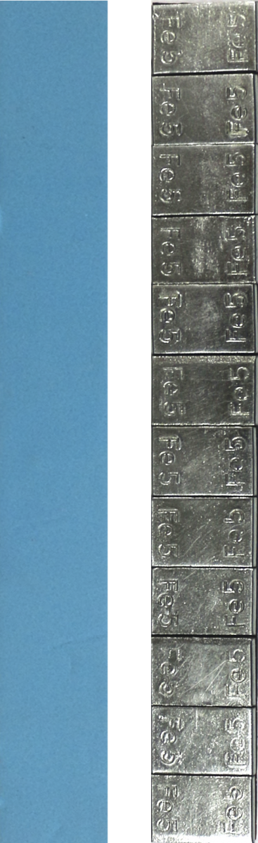  Груз балансировочный самоклеящийся, тонкий, стальной на синем скотче 60 гр, 50 шт