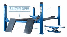 Четырехстоечный подъемник г/п 5 т, платформы под сход-развал 5190 мм, с траверсой г/п 3 т.